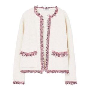 Mango Frayed Edges Cardigan